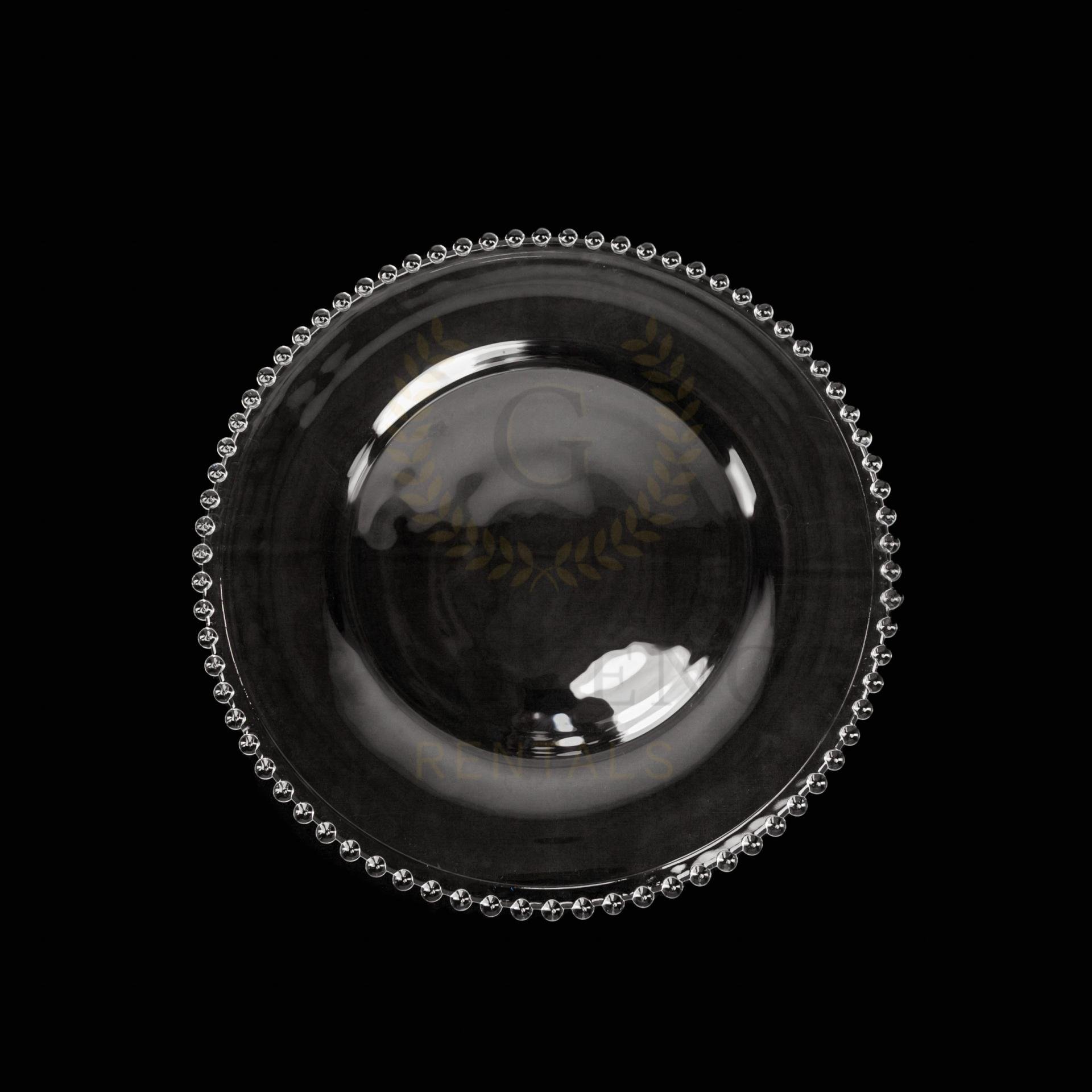 Clear Beaded Charger Plates